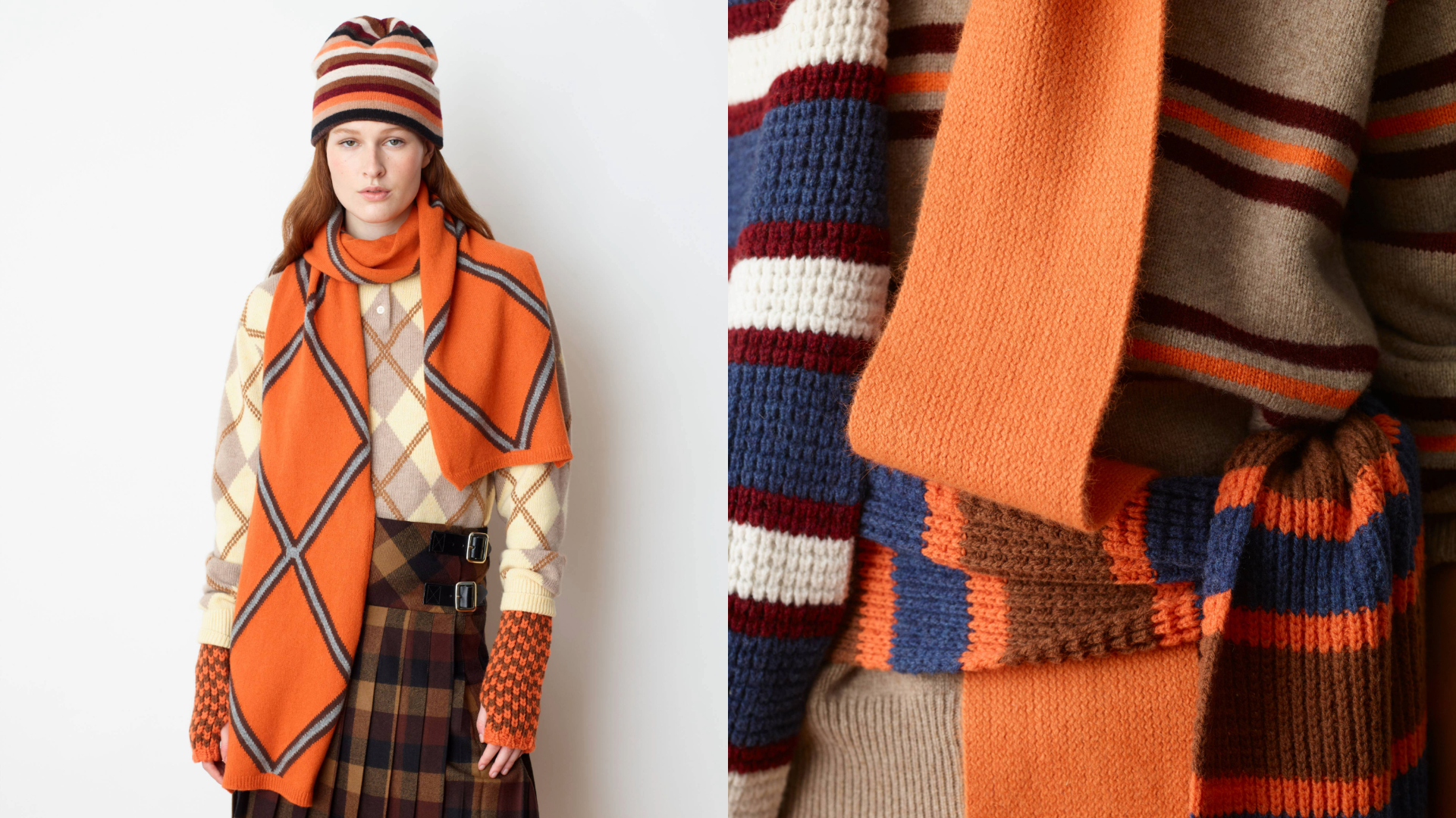 【BROWN】【別注】ROBERT MACKIE / Mohair Rib Muffler BEAMS (BEAMS) [Special order] ROBERT MACKIE / Mohair Rib Muffler